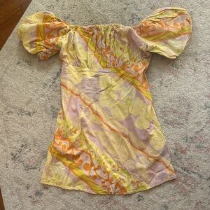 Nasty Gal Yellow and Orange Floral Mini Dress